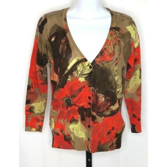 J. Crew Floral Merino Wool Lightweight Cardigan S - Picture 1 of 5
